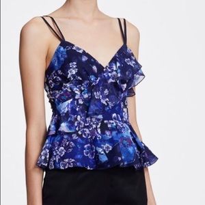 Marchesa Notte Sleeveless V-neck Peplum Top SZ 10